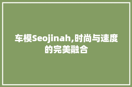 车模Seojinah,时尚与速度的完美融合