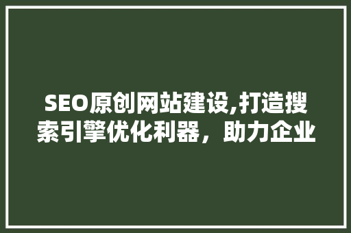 SEO原创网站建设,打造搜索引擎优化利器，助力企业网络营销