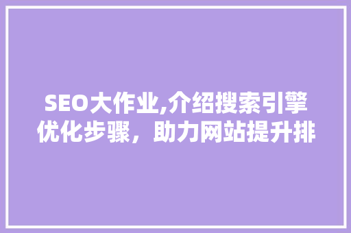 SEO大作业,介绍搜索引擎优化步骤，助力网站提升排名