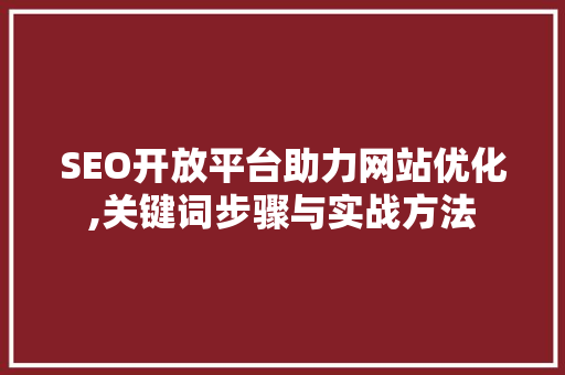 SEO开放平台助力网站优化,关键词步骤与实战方法  第1张