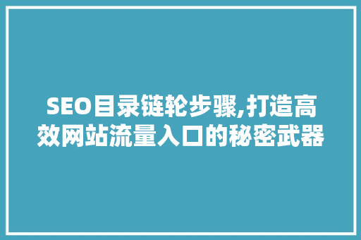 SEO目录链轮步骤,打造高效网站流量入口的秘密武器