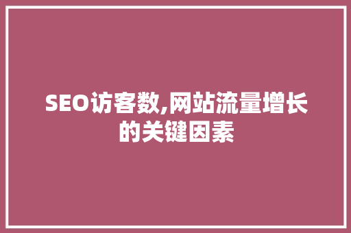 SEO访客数,网站流量增长的关键因素