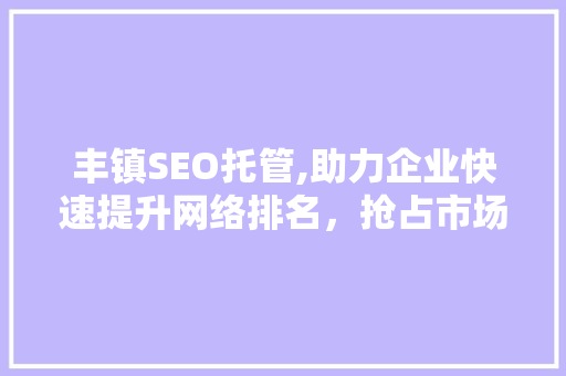 丰镇SEO托管,助力企业快速提升网络排名，抢占市场先机