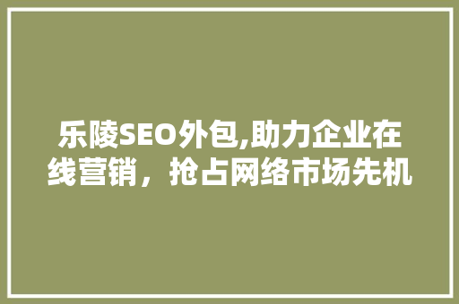 乐陵SEO外包,助力企业在线营销，抢占网络市场先机