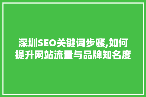 深圳SEO关键词步骤,如何提升网站流量与品牌知名度