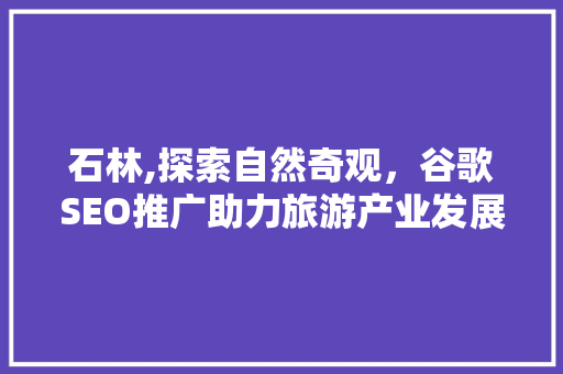 石林,探索自然奇观，谷歌SEO推广助力旅游产业发展