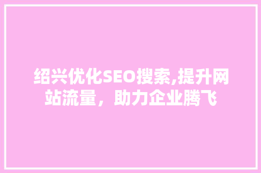 绍兴优化SEO搜索,提升网站流量，助力企业腾飞