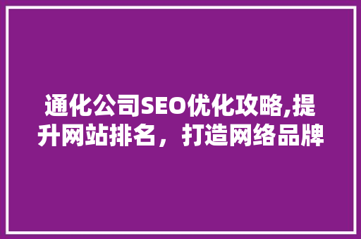 通化公司SEO优化攻略,提升网站排名，打造网络品牌新高度