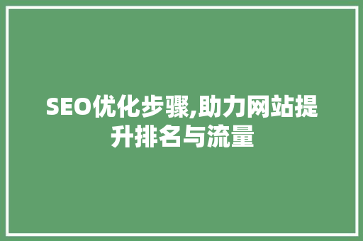 SEO优化步骤,助力网站提升排名与流量