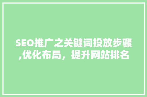 SEO推广之关键词投放步骤,优化布局，提升网站排名