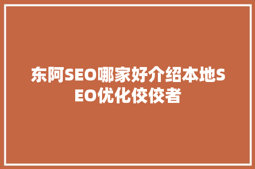 东阿SEO哪家好介绍本地SEO优化佼佼者