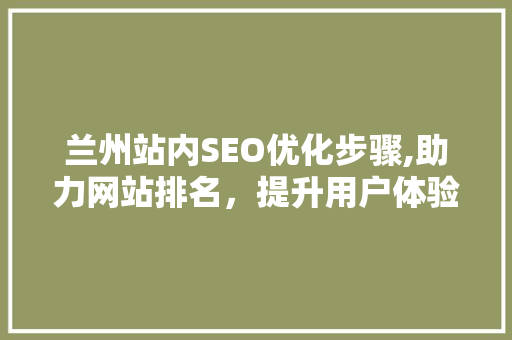 兰州站内SEO优化步骤,助力网站排名，提升用户体验