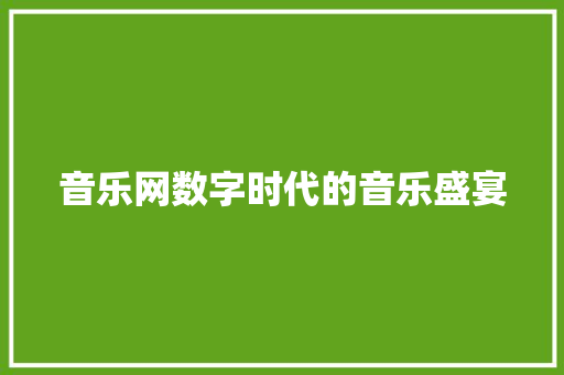 音乐网数字时代的音乐盛宴