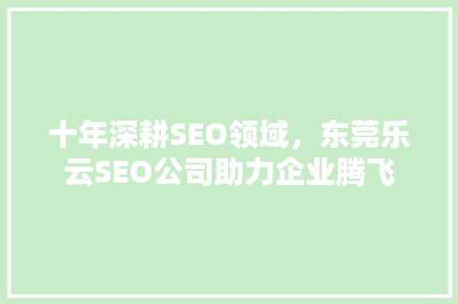 十年深耕SEO领域，东莞乐云SEO公司助力企业腾飞  第1张
