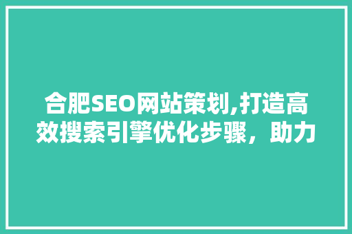 合肥SEO网站策划,打造高效搜索引擎优化步骤，助力企业腾飞