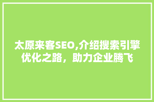 太原来客SEO,介绍搜索引擎优化之路，助力企业腾飞