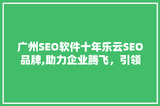 广州SEO软件十年乐云SEO品牌,助力企业腾飞，引领行业潮流