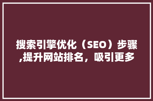 搜索引擎优化（SEO）步骤,提升网站排名，吸引更多流量