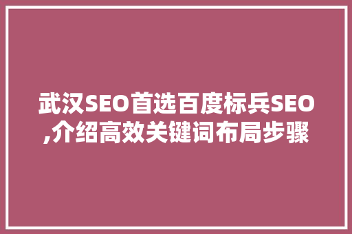 武汉SEO首选百度标兵SEO,介绍高效关键词布局步骤