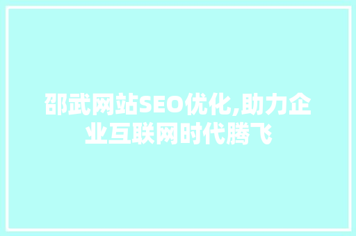 邵武网站SEO优化,助力企业互联网时代腾飞