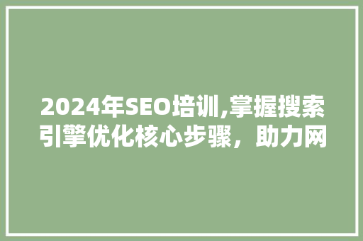 2024年SEO培训,掌握搜索引擎优化核心步骤，助力网站流量增长