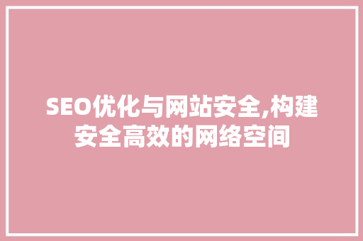 SEO优化与网站安全,构建安全高效的网络空间