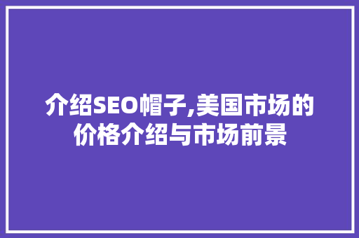 介绍SEO帽子,美国市场的价格介绍与市场前景