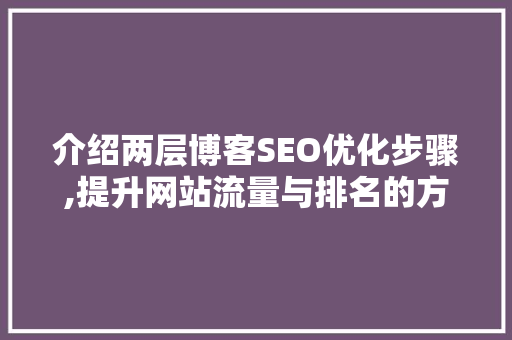 介绍两层博客SEO优化步骤,提升网站流量与排名的方法