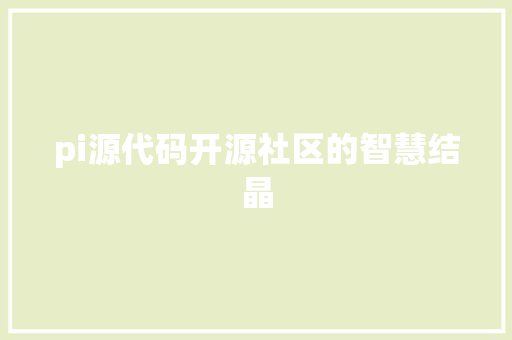 pi源代码开源社区的智慧结晶
