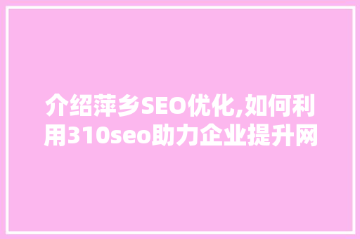 介绍萍乡SEO优化,如何利用310seo助力企业提升网络竞争力