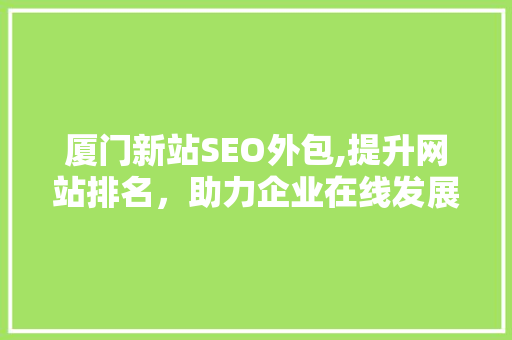 厦门新站SEO外包,提升网站排名，助力企业在线发展