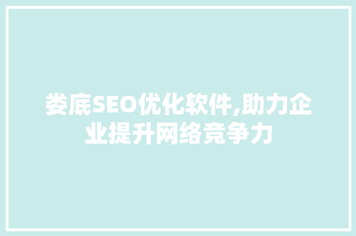 娄底SEO优化软件,助力企业提升网络竞争力