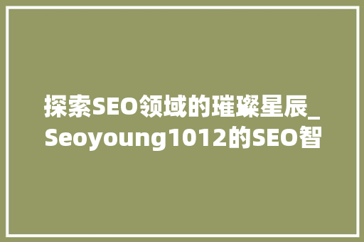 探索SEO领域的璀璨星辰_Seoyoung1012的SEO智慧之旅