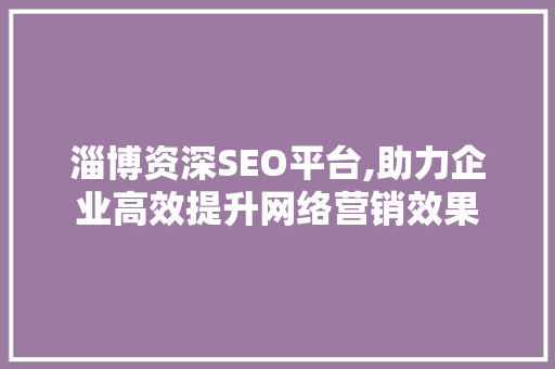 淄博资深SEO平台,助力企业高效提升网络营销效果