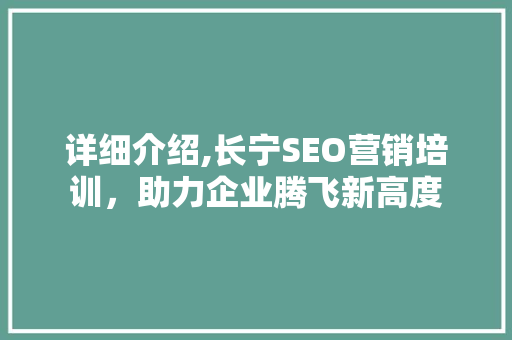 详细介绍,长宁SEO营销培训，助力企业腾飞新高度