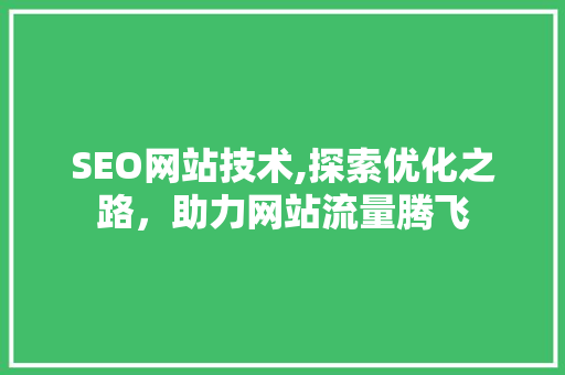 SEO网站技术,探索优化之路，助力网站流量腾飞