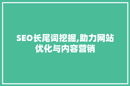 SEO长尾词挖掘,助力网站优化与内容营销