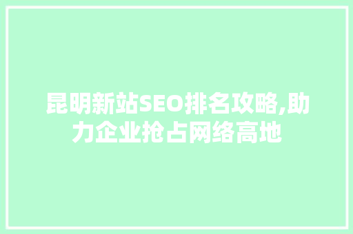昆明新站SEO排名攻略,助力企业抢占网络高地