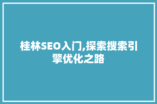 桂林SEO入门,探索搜索引擎优化之路