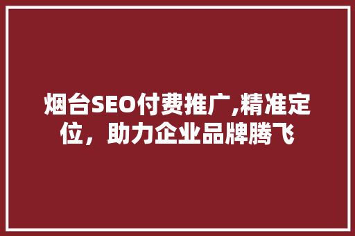 烟台SEO付费推广,精准定位，助力企业品牌腾飞