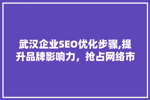 武汉企业SEO优化步骤,提升品牌影响力，抢占网络市场先机  第1张