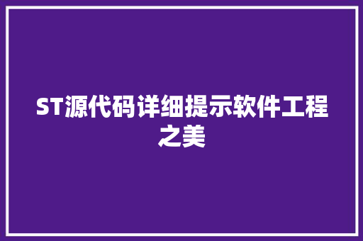 ST源代码详细提示软件工程之美