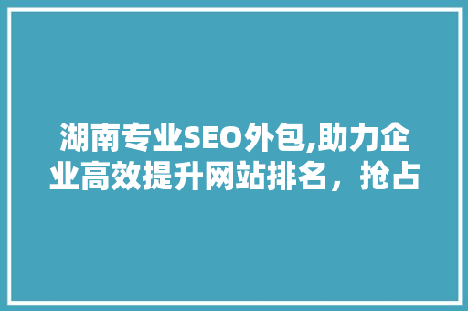 湖南专业SEO外包,助力企业高效提升网站排名，抢占市场先机