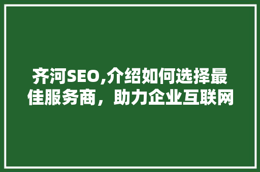 齐河SEO,介绍如何选择最佳服务商，助力企业互联网营销腾飞