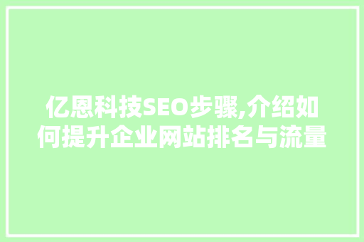 亿恩科技SEO步骤,介绍如何提升企业网站排名与流量
