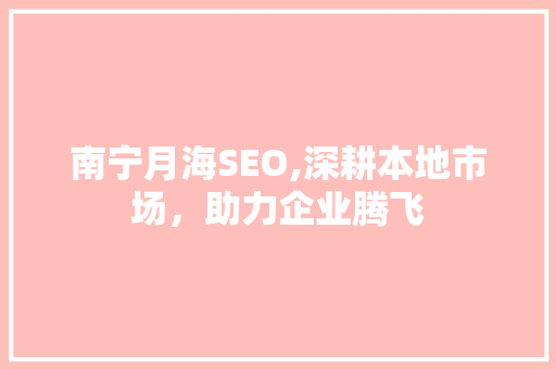 南宁月海SEO,深耕本地市场，助力企业腾飞