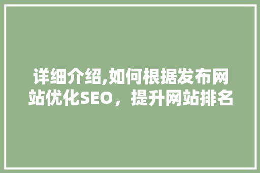 详细介绍,如何根据发布网站优化SEO，提升网站排名