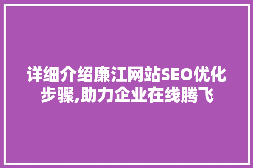 详细介绍廉江网站SEO优化步骤,助力企业在线腾飞
