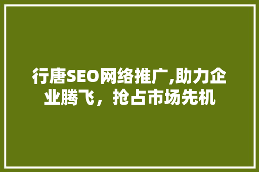 行唐SEO网络推广,助力企业腾飞，抢占市场先机