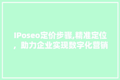 IPoseo定价步骤,精准定位，助力企业实现数字化营销最大化价值  第1张